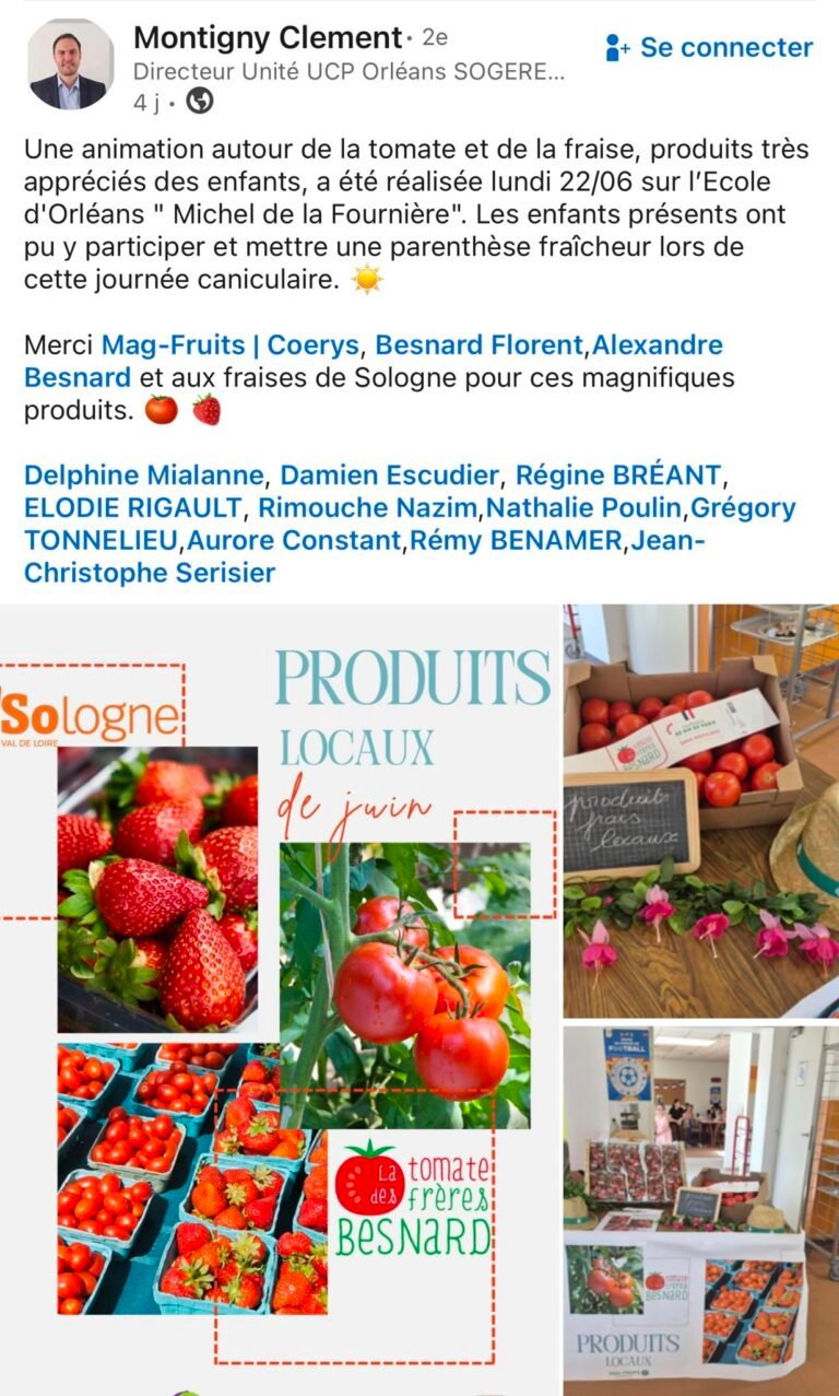 Lire la suite à propos de l’article Une belle mise en avant des Tomates Besnard autour des produits locaux